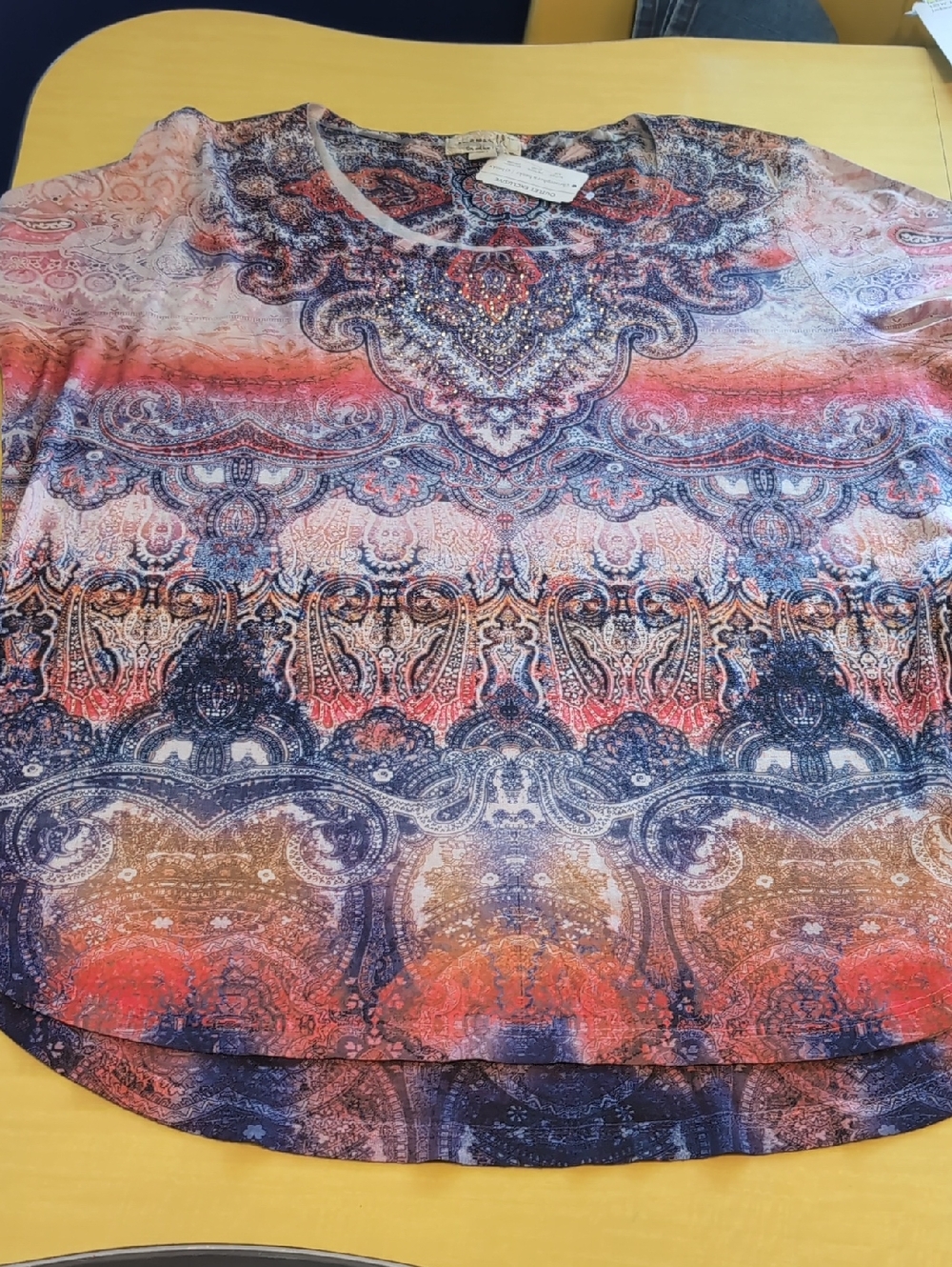 Paisley Ombre Short Sleeve Tee - Multicolor